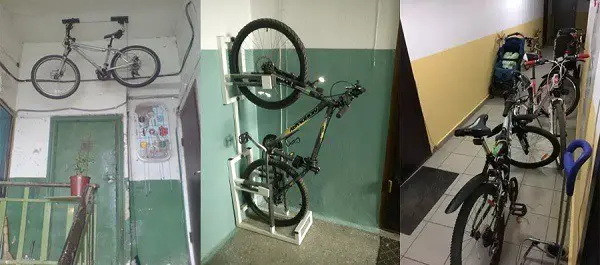 deposito biciclette nel vestibolo