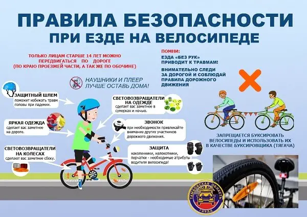 Regole per l'uso della bicicletta per i bambini di età inferiore ai 14 anni